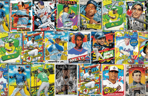 Collection of Topps Project 2020 and Project 70 baseball cards designed by Tyson Beck