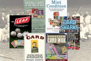 Collection of baseball card history books