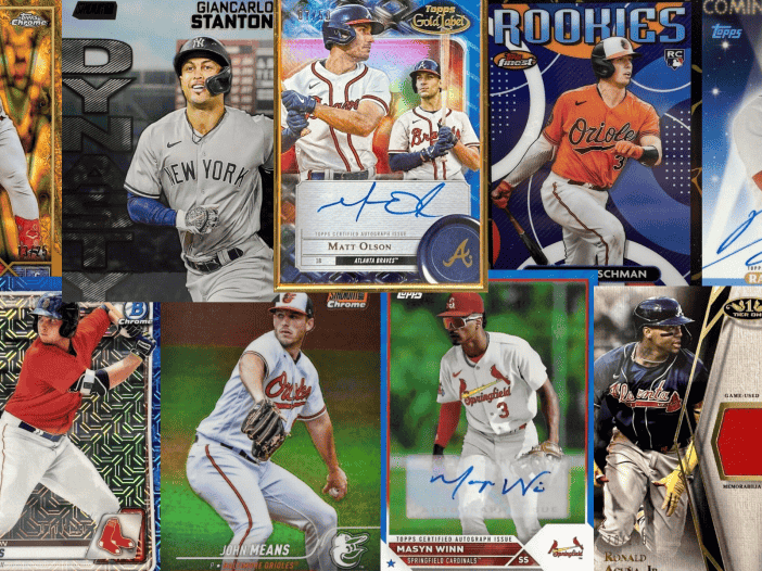 Collection of baseball cards from subscription boxes